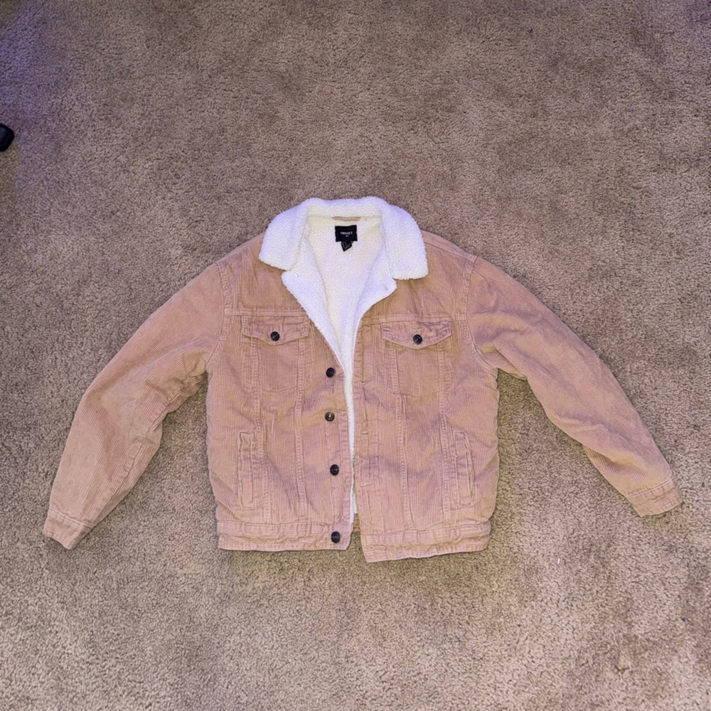 Forever 21 Tan and White Bomber Jacket